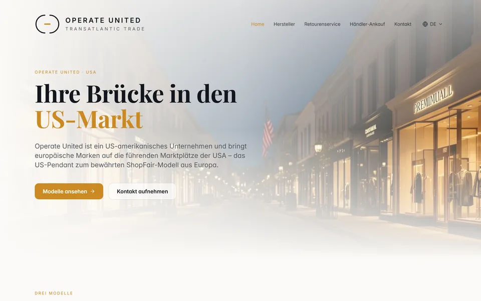 Startseite von Operate United
