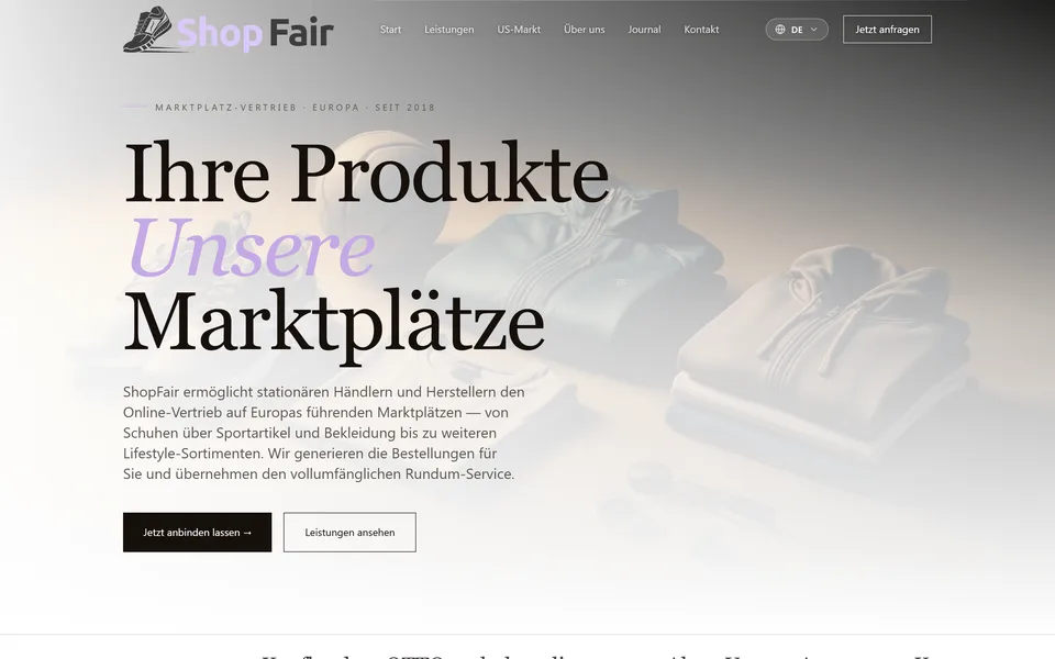 Startseite von ShopFair